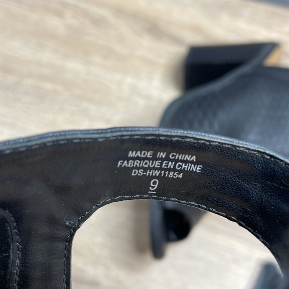 Harlow Perforated Peep Toe Sling Back Bootie Black Vegan Leather Velcro Strap 9 - Picture 10 of 12